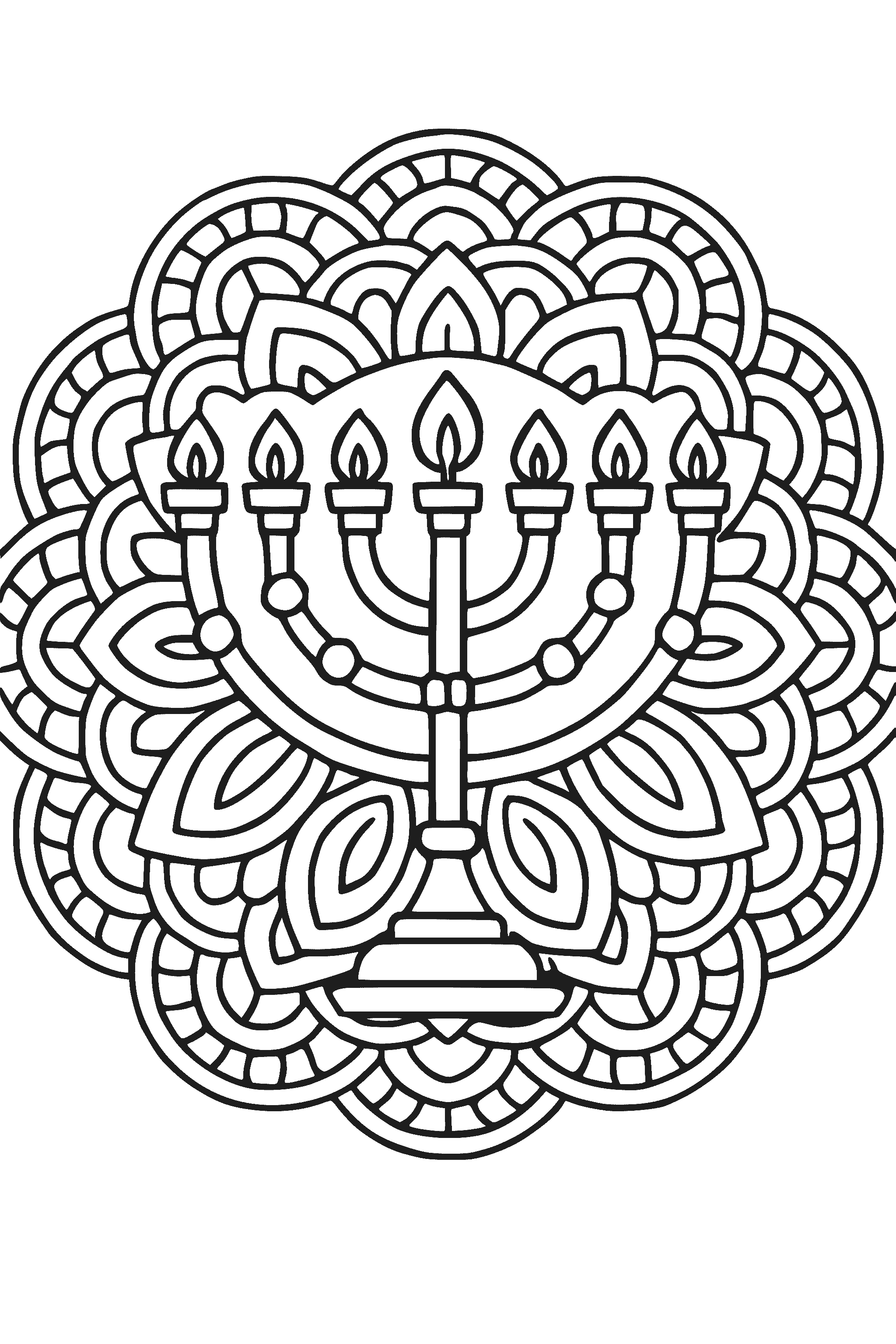 דף צביעה מנורת המקדש להדפסה