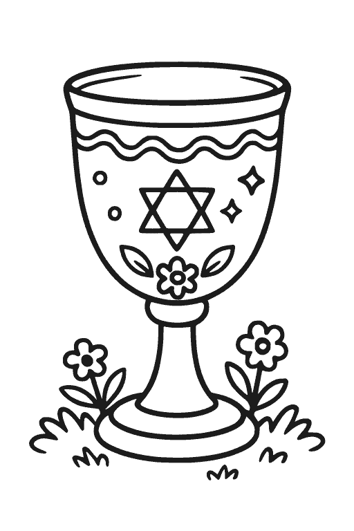 דף צביעה גביע קידוש להדפסה