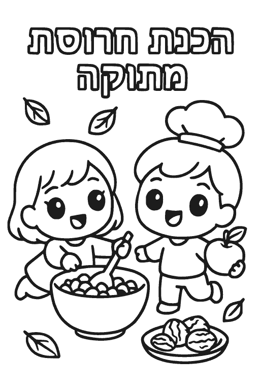 דף צביעה הכנת חרוסת להדפסה
