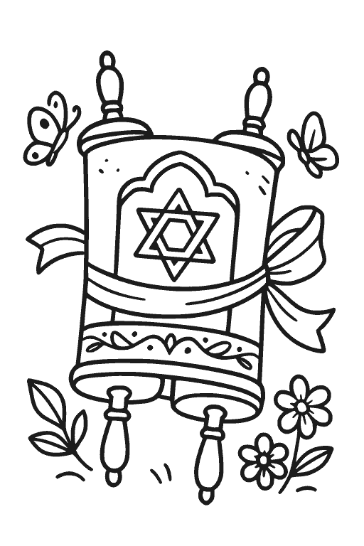 דף צביעה מגילת תורה להדפסה