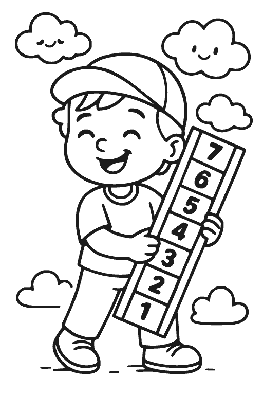 דף צביעה סולם הספירה להדפסה