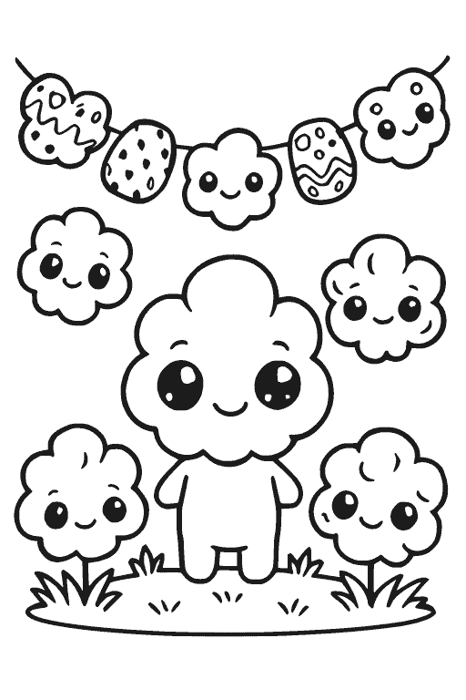 שרשרת פופקורן לסוכה — דף צביעה סוכות להדפסה