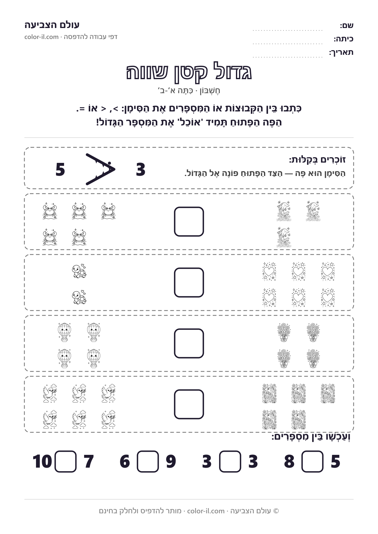 גדול קטן שווה