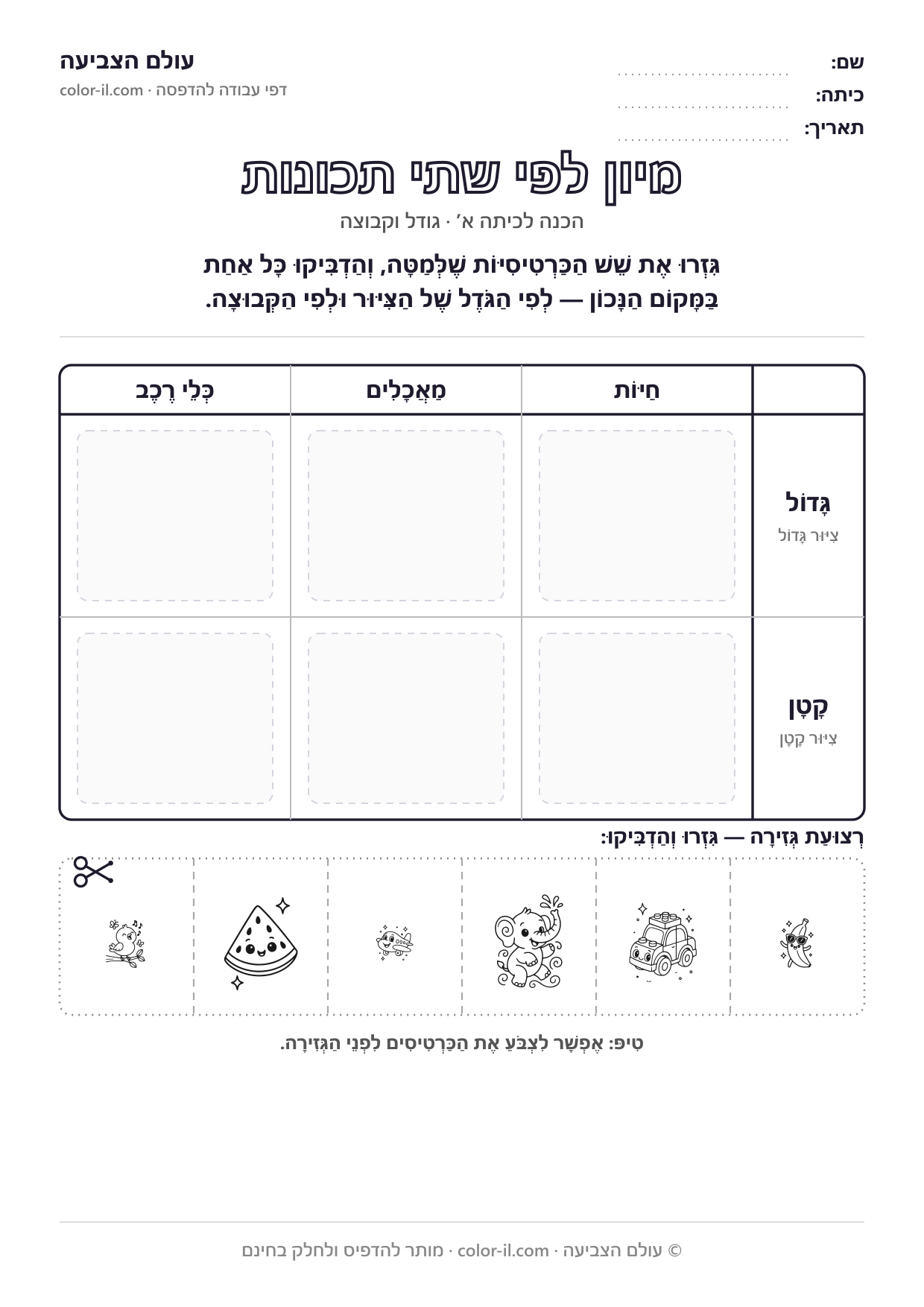 מיון לפי שתי תכונות